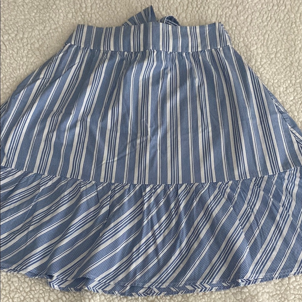J. Crew Blue and White Bubble Mini Skirt